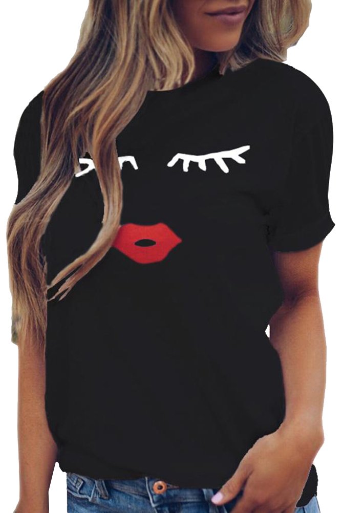 LOOKFACE Women's Cute T Shirt Junior Tops Teen Girls Graphic Tees