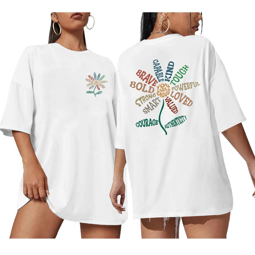 You are Enough Tshirt Inspirational Tees for Women Positive Shirts Motivational Floral Graphic Tshirts Casual Tops