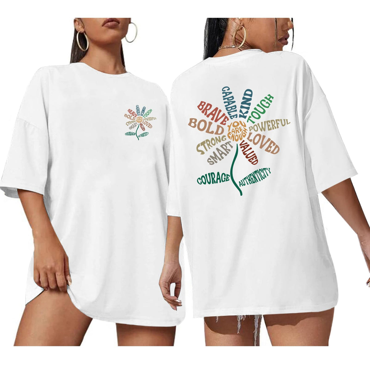 You are Enough Tshirt Inspirational Tees for Women Positive Shirts Motivational Floral Graphic Tshirts Casual Tops