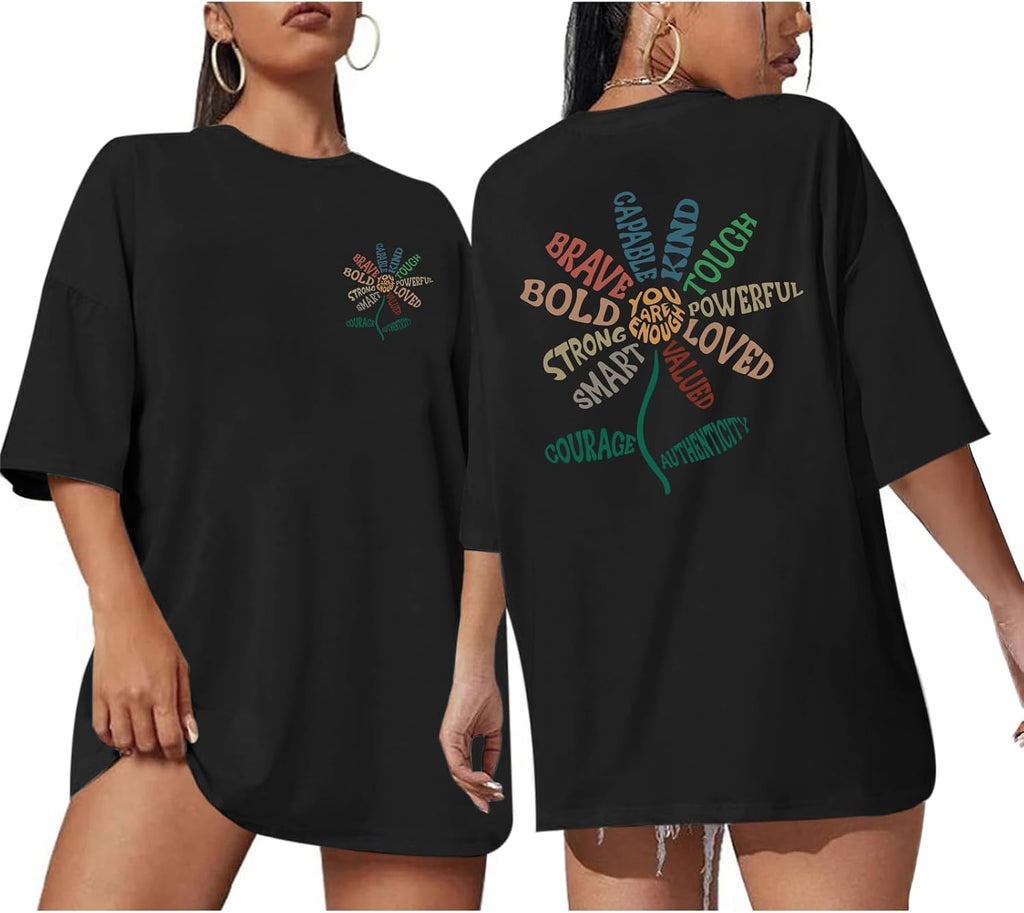 You are Enough Tshirt Inspirational Tees for Women Positive Shirts Motivational Floral Graphic Tshirts Casual Tops
