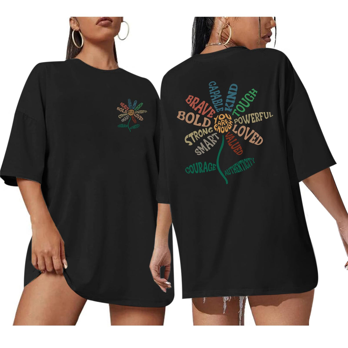 You are Enough Tshirt Inspirational Tees for Women Positive Shirts Motivational Floral Graphic Tshirts Casual Tops