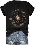 Women Mystic Moon and Sun Shirt Boho Celestial Moon T Shirts