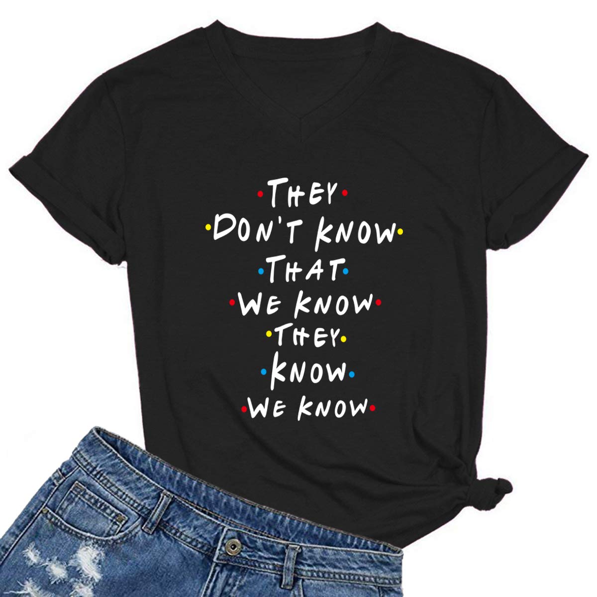 MIMOORN Women O Neck Graphic Funny Cute T Shirt Tops Tee