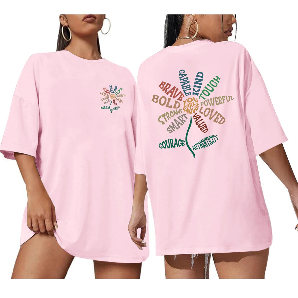 You are Enough Tshirt Inspirational Tees for Women Positive Shirts Motivational Floral Graphic Tshirts Casual Tops
