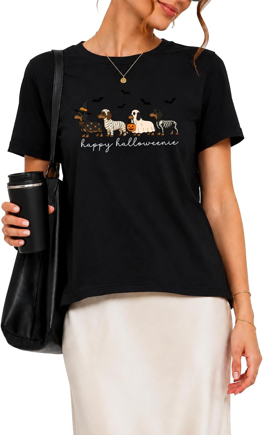 Happy Halloweenie Dachshund Shirt Pumpkin Season Funny Halloween T-Shirt