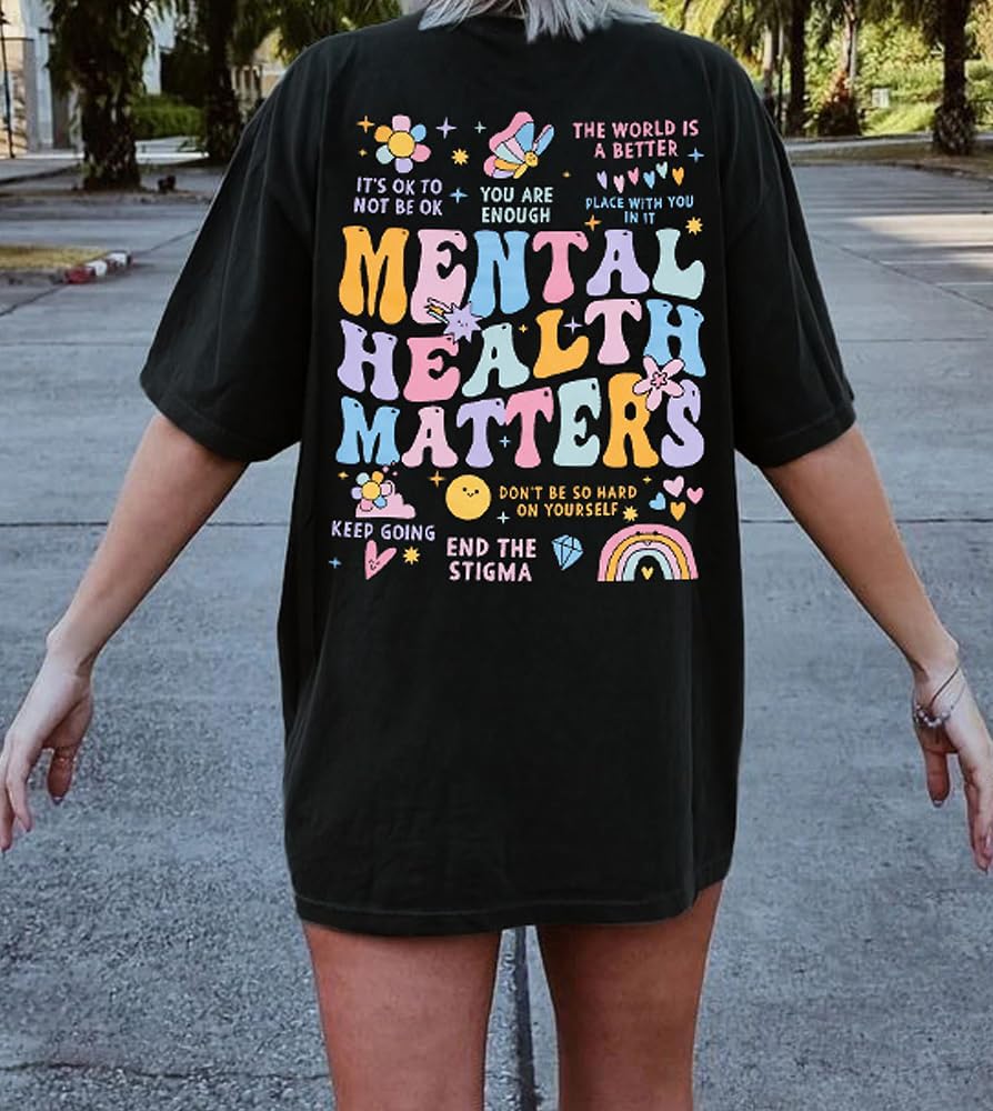 Mental Health Matters Shirt Women Be Kind to Your Mind Letter Print Tshirt Inspirational Tee Graphic Short Sleeve Top