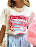 Women Cute Graphic Oversized Tees Fish Sardine Lobster Y2K Baggy T Shirts