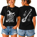 Yes I Can Drive A Stick Witch Halloween Shirt Double Sided for Women