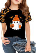 Ithalt Kids Halloween Shirt for Girls Boys Ghost Tshirt Spooky Season Tee