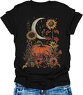 Womens Flower Graphic Tees Summer Short Sleeve Shirts Casual Loose Beach Tops