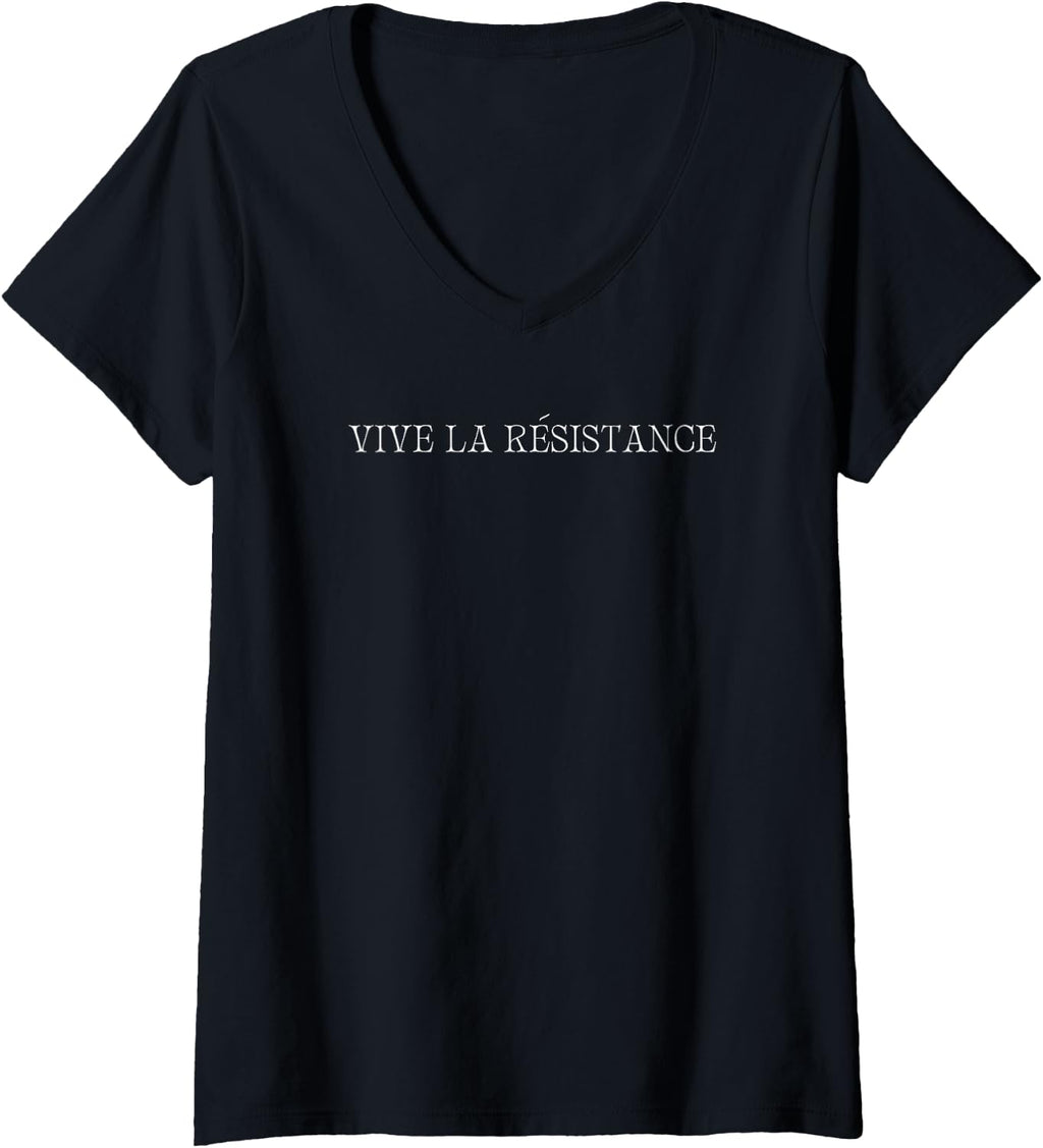 Womens Women's Vive La Resistance Feminist V-Neck T-Shirt