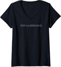 Womens Women's Vive La Resistance Feminist V-Neck T-Shirt