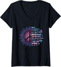 Women's They Whispered to Her You Can't Withstand The Storm - Peace V-Neck T-Shirt
