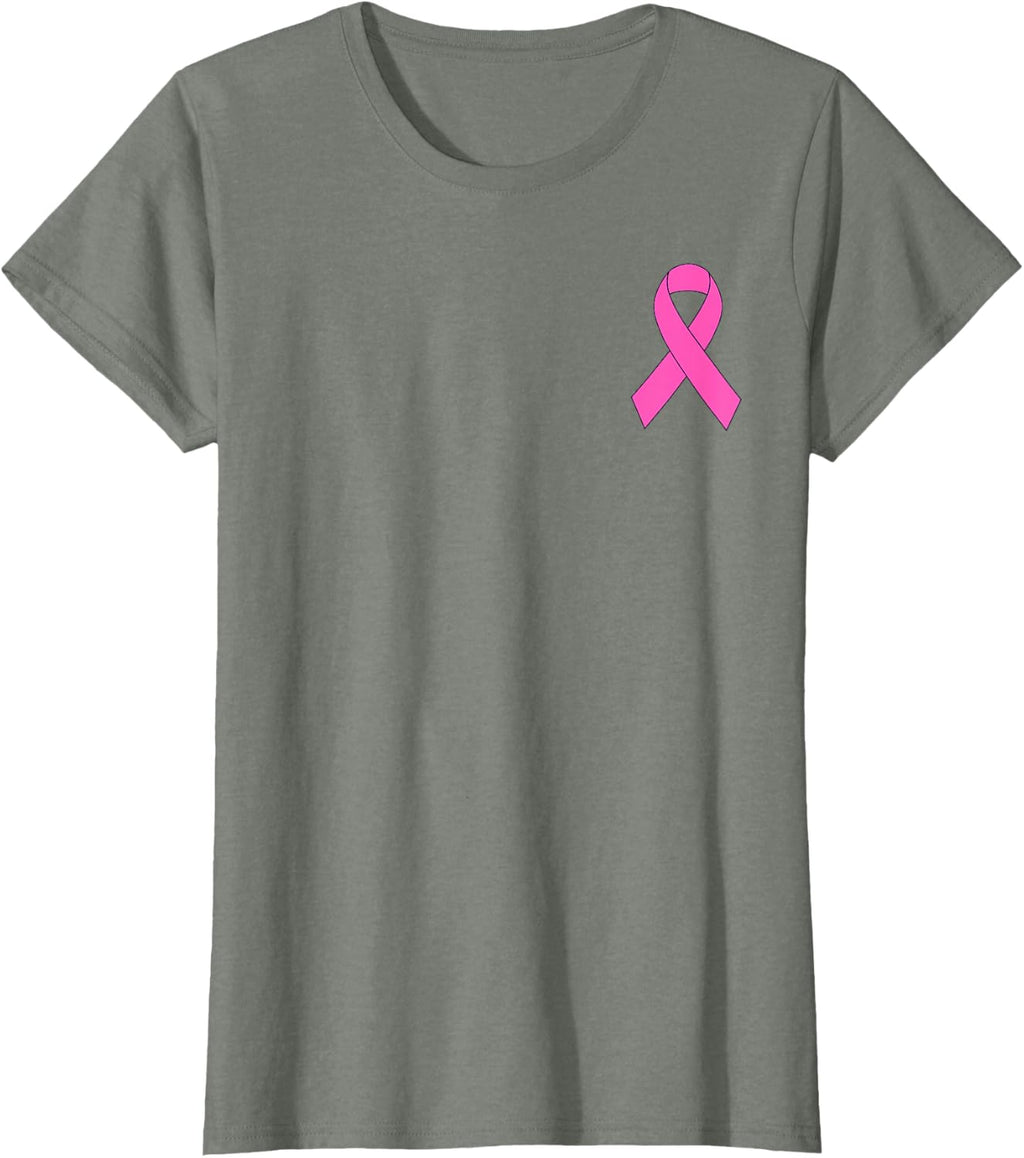Cute Pink Ribbon Breast Cancer Awareness Women Men Kids T-Shirt Small