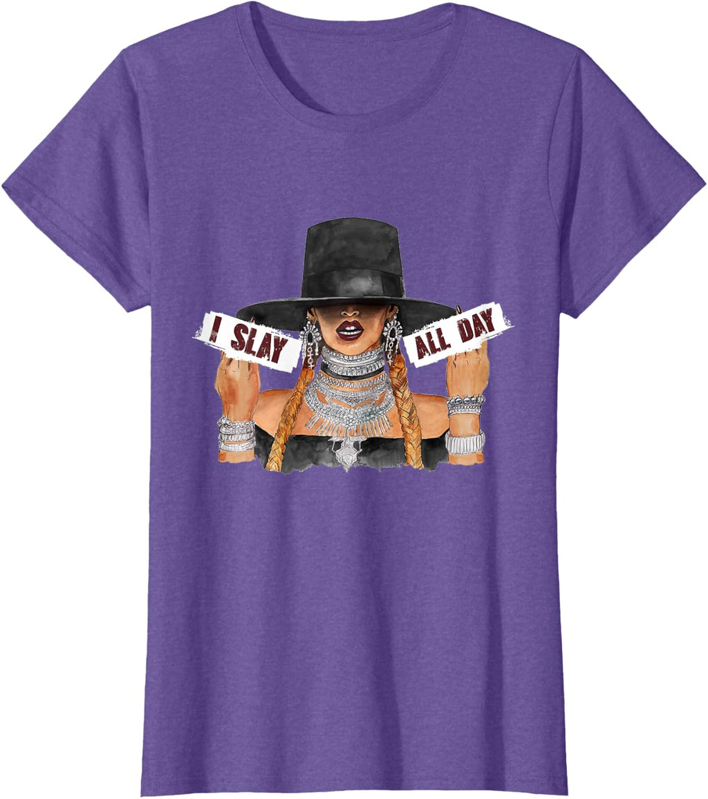 Women's I Slay All Day Fashion t Shirt T-Shirt