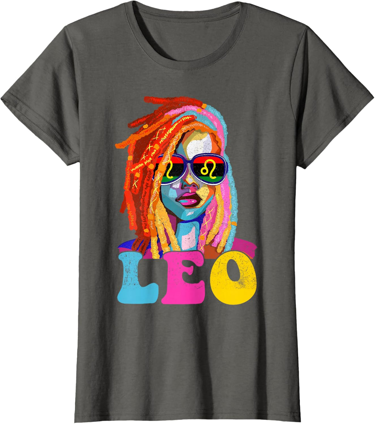 Leo Queen African American Loc'd Women Zodiac Sign T-Shirt