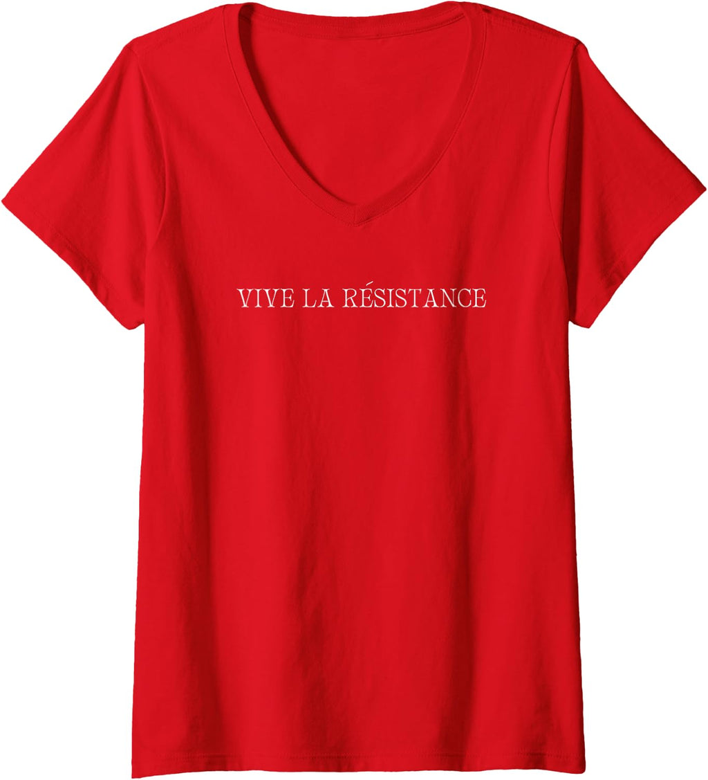 Womens Women's Vive La Resistance Feminist V-Neck T-Shirt