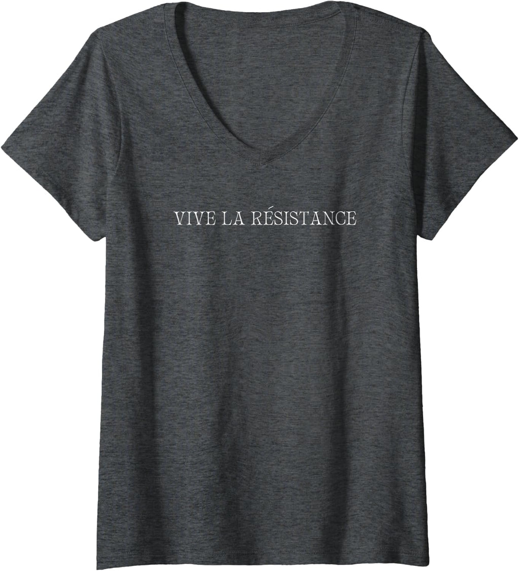 Womens Women's Vive La Resistance Feminist V-Neck T-Shirt