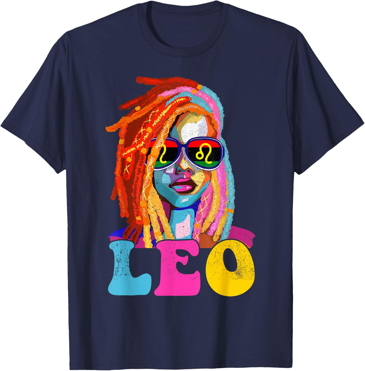 Leo Queen African American Loc'd Women Zodiac Sign T-Shirt