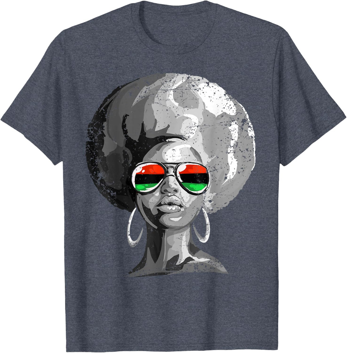 Black Queen Afro Woman Face T-Shirt