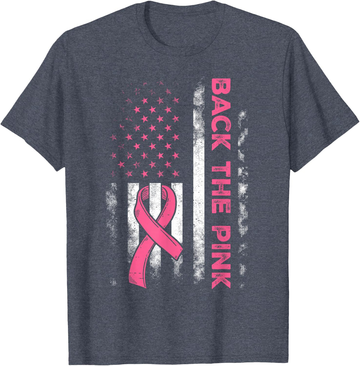 Back The Pink Us Flag Breast Cancer Awareness Women Men Kids T-Shirt