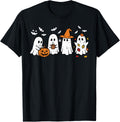 Halloween Ghost Pumpkin Witch Costume Fall Women Kids Men T-Shirt