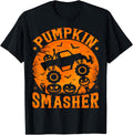 Pumpkin Smasher Halloween Monster truck Boys Halloween Kids T-Shirt