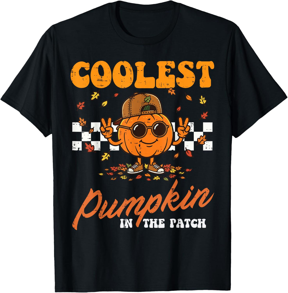 Halloween Coolest Pumpkin in The Patch Costume Fall Boy Kids T-Shirt