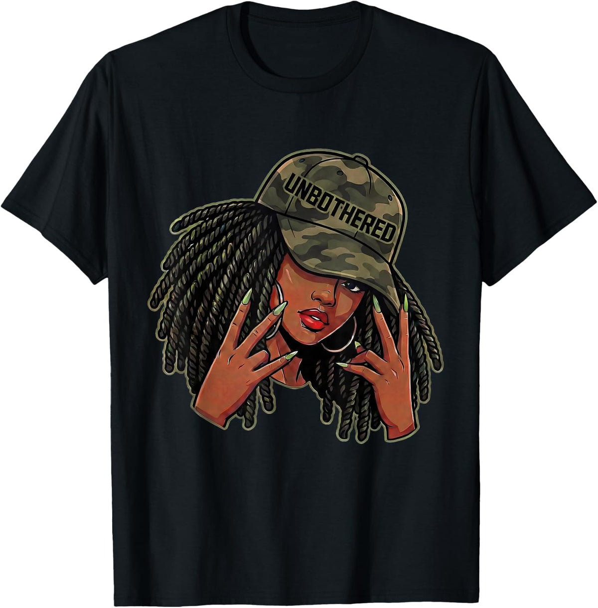 Unbothered Black Queen Afro Woman African American T-Shirt