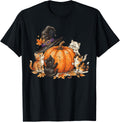 Halloween Pumpkin Cats Fall Kittens Costume Women Girls Kids T-Shirt