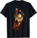 Bigfoot Footprint Sasquatch Moon Forest Autumn Fall Nature T-Shirt