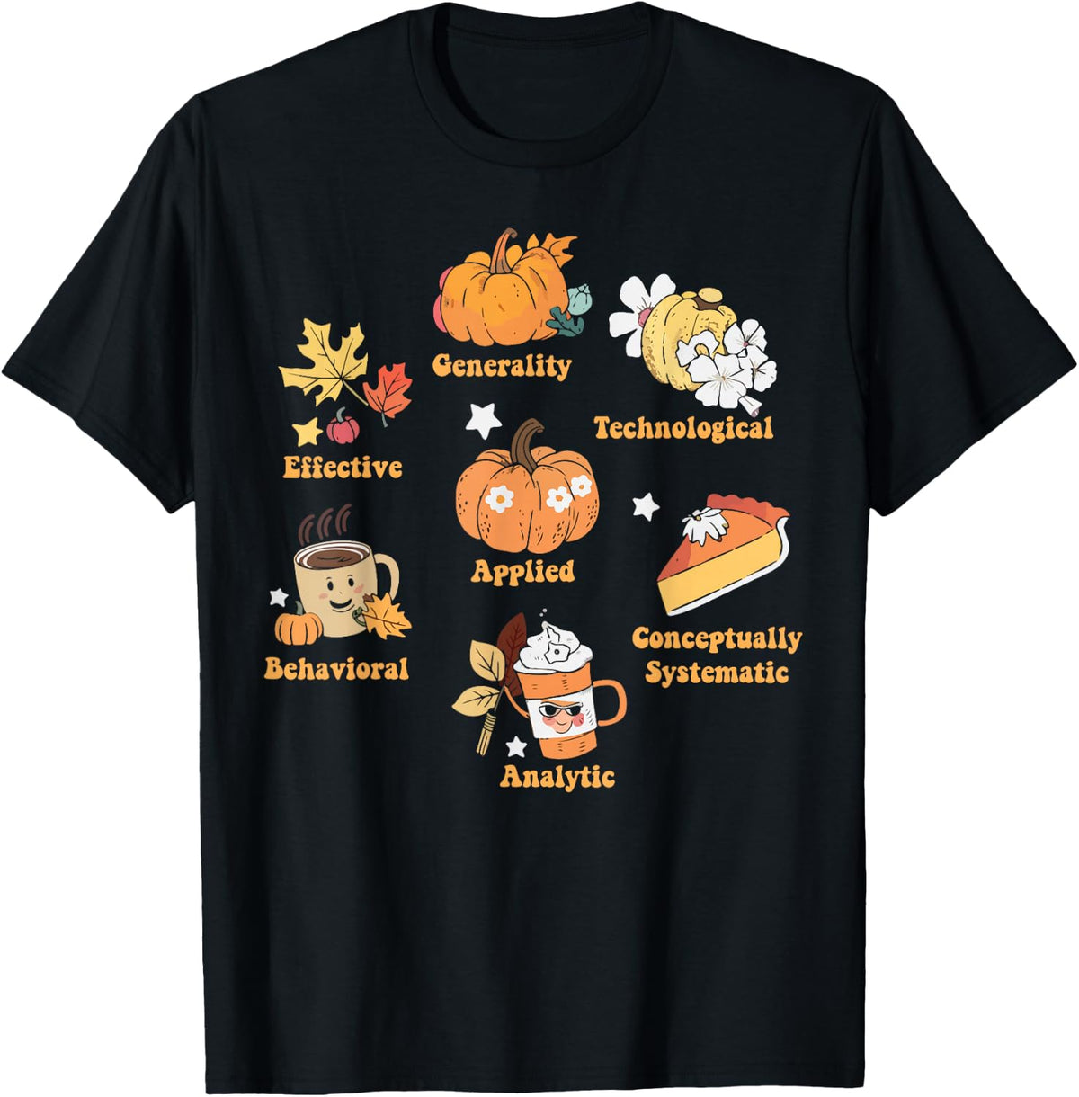 Autumn Fall 7 Dimensions Of Behavior Therapist Aba Therapy T-Shirt