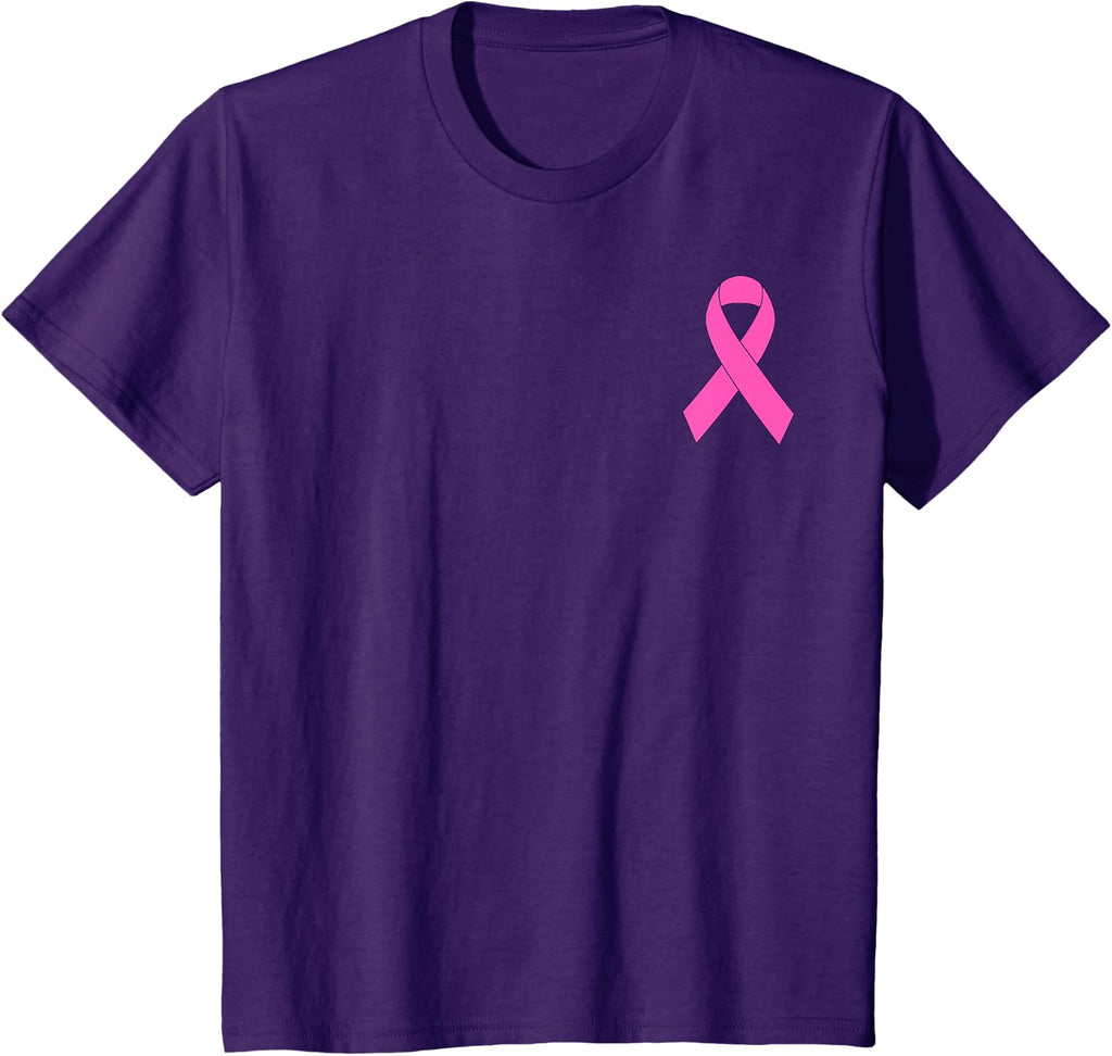 Cute Pink Ribbon Breast Cancer Awareness Women Men Kids T-Shirt Small