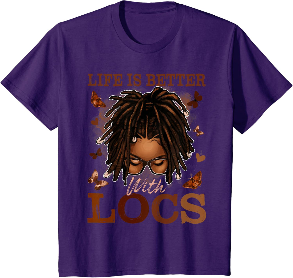 Life Better with Locs Black History Loc'd Melanin Afro Girls T-Shirt