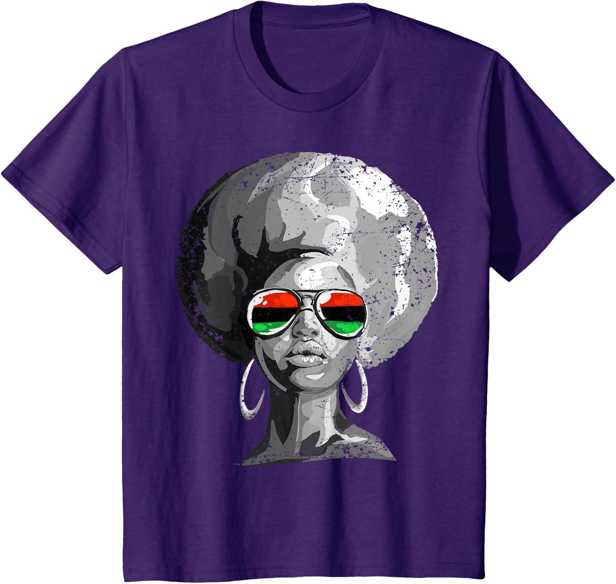 Black Queen Afro Woman Face T-Shirt