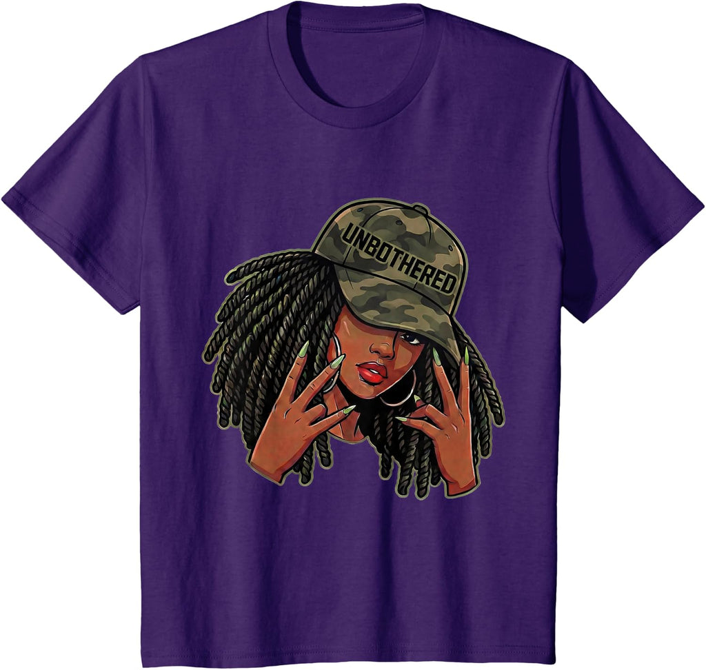 Unbothered Black Queen Afro Woman African American T-Shirt