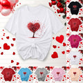 BiZtdJrK T Shirts for Women Love Heart Graphic Short Sleeve Tee Tops Summer Fashion T Shirt Valentine Day Holiday Tees Red S