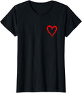 Red Heart Cool Love Heart Graphic Valentines Day Men Women T-Shirt