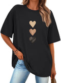 SUNBS Womens Oversized Graphic Tees - Love Heart Casual T-Shirts for Women Summer Tops