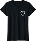 White Heart Cool Love Heart Graphic Valentines Day Men Women T-Shirt
