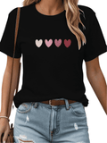 Women's White Print Tshirt Graphic Tees Gradient Heart Pattern Shirts S-5XL Casual Valentine's Gradient Heart Pattern Shirts S-5XL Casual Valentine's Day Daily Tops