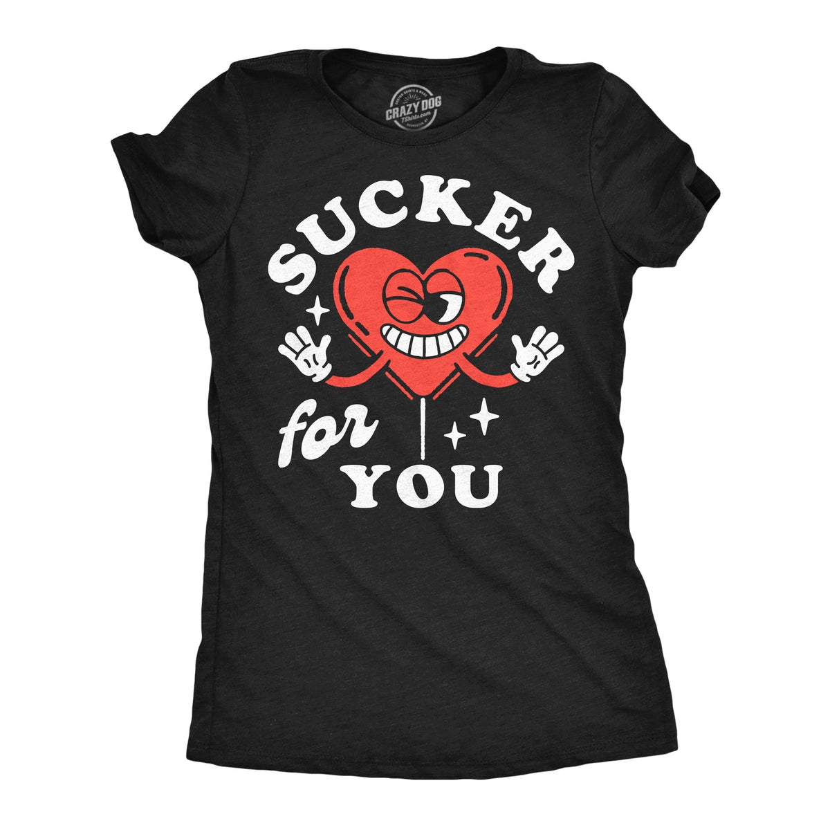 Womens Funny T Shirts Sucker For You Sarcastic Valentines Day Candy Tee For Ladies Womens Graphic Tees