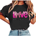 Womens Valentines Tshirts Cute Love Valentine Day Graphic Tees Summer Short Sleeve Casual Tee Pullover, 2XL Black